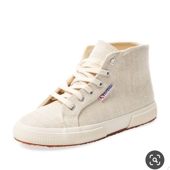 Superga Shoes - Superga high top ivory canva